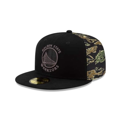 Golden State Warriors Gorra | New Era NBA Camo Panel 59fifty Fitted Cap Mexico - Negros